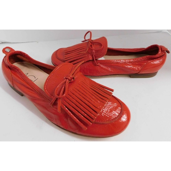 Agl Shoes - AGL Red Patent Leather Loafers Women's US Size 6.5 EUR 37